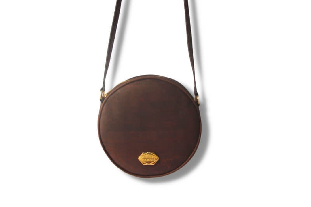 Buy Circle Bag Round Handbag in Mocha Cork (brown) Online in India