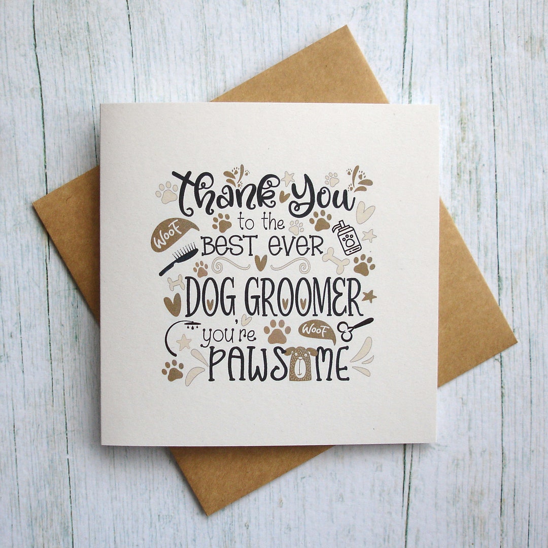 Dog Groomer Thank You Card / Thank You From the Dog / Dog Etsy UK