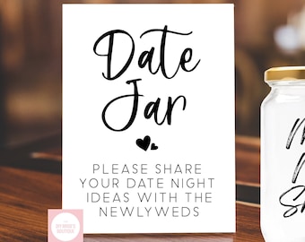 Wedding Date Jar Ideas Signage // Digital PDF Download PNG/SVG Cutting File // Alternative Guest Book Ideas
