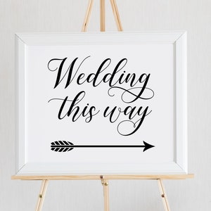 Boda imprimible de esta manera firmar flecha derecha // DIGITAL PDF Descargar PNG / SVG archivo de corte