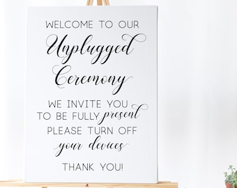 Unplugged Ceremony Printable Digital Download PNG/SVG/PDF Cutting File - Wedding Signage using cricut/silhouette/printer