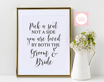 Wedding Sign SVG: Pick a Seat, DIY Wedding Decor (Digital Download)
