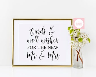 Printable Digital Download PNG/SVG/PDF Cutting File - Cards & Well Wishes for Wedding Signage/Wedding Decor using cricut/silhouette/printer