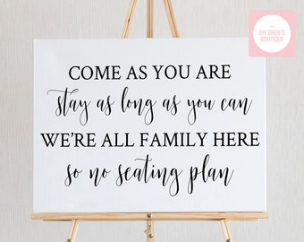 Printable Digital Download PNG/SVG/PDF Cutting File - Come as you are.. Wedding Signage using cricut/silhouette/printer