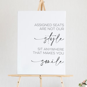 Printable Wedding Assigned Seats Are Not Our Style Minimalist Sign // Digital PDF Download PNG/SVG Cutting File