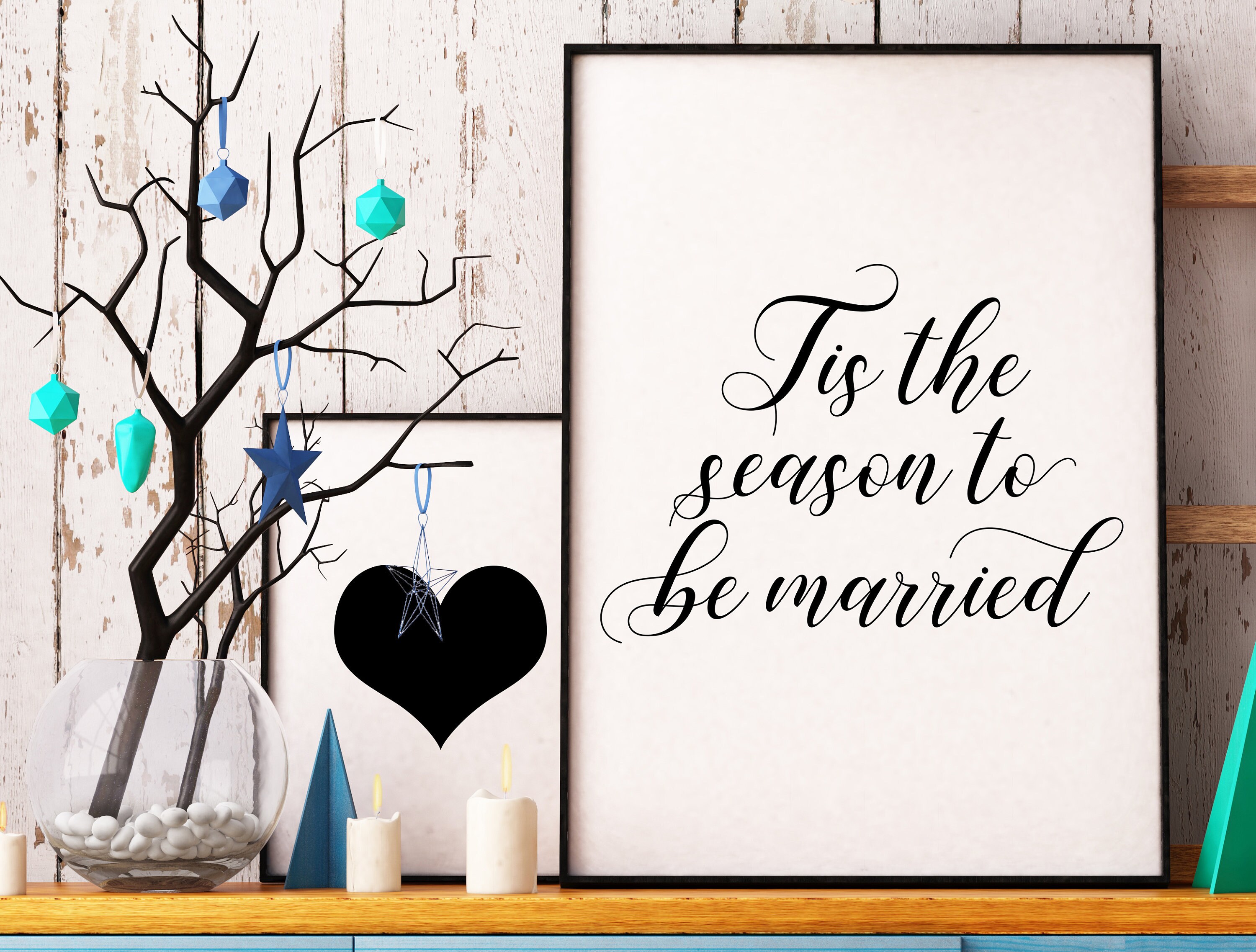 Printable 'Tis The Season to be Married' PNG/SVG Cutting File Digital Download Winter/Christmas Wedding Sign