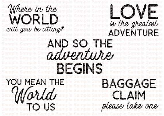 Download 5 Pack Travel Themed Wedding Quotes Svg Files For Cricut Etsy