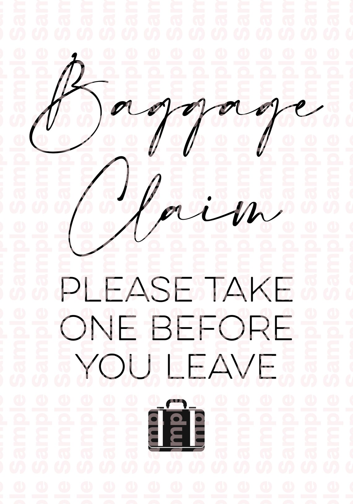 Printable 'baggage Claim' Sign Minimalist Handwritten - Etsy