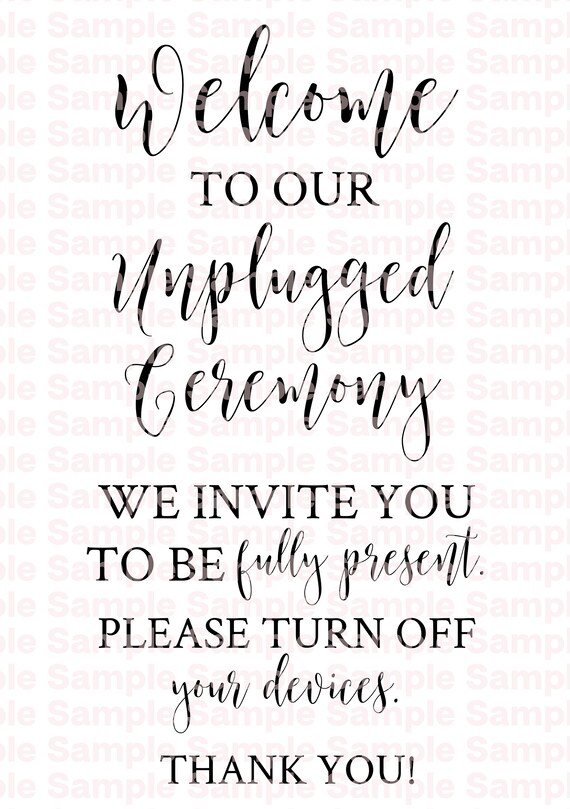 Download Unplugged Ceremony Printable Digital Download Png Svg Pdf Etsy