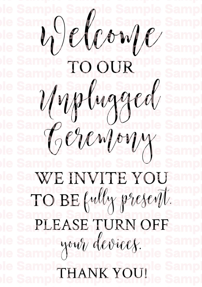 Download Unplugged Ceremony Printable Digital Download PNG/SVG/PDF ...