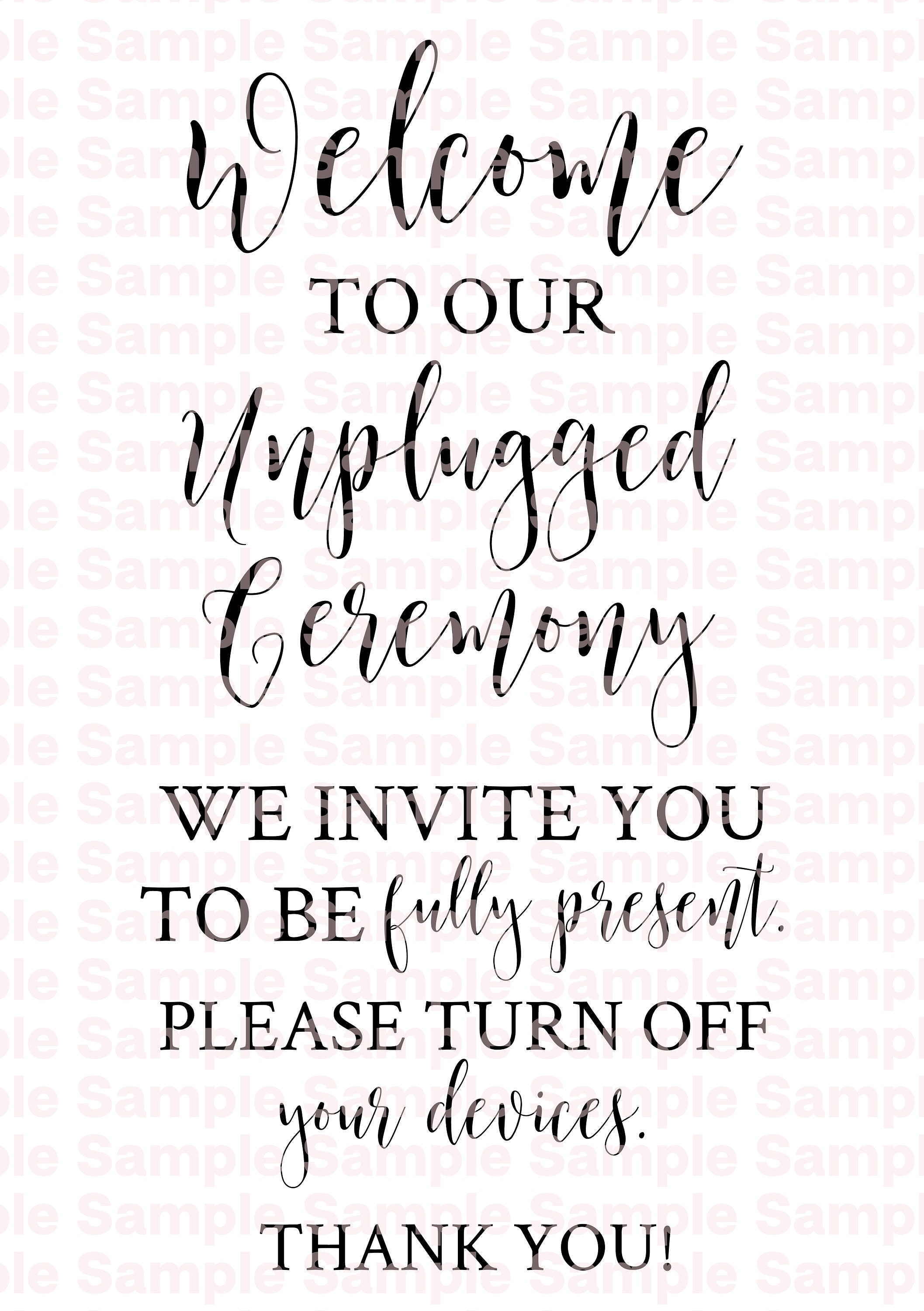 Download Unplugged Ceremony Printable Digital Download PNG/SVG/PDF ...