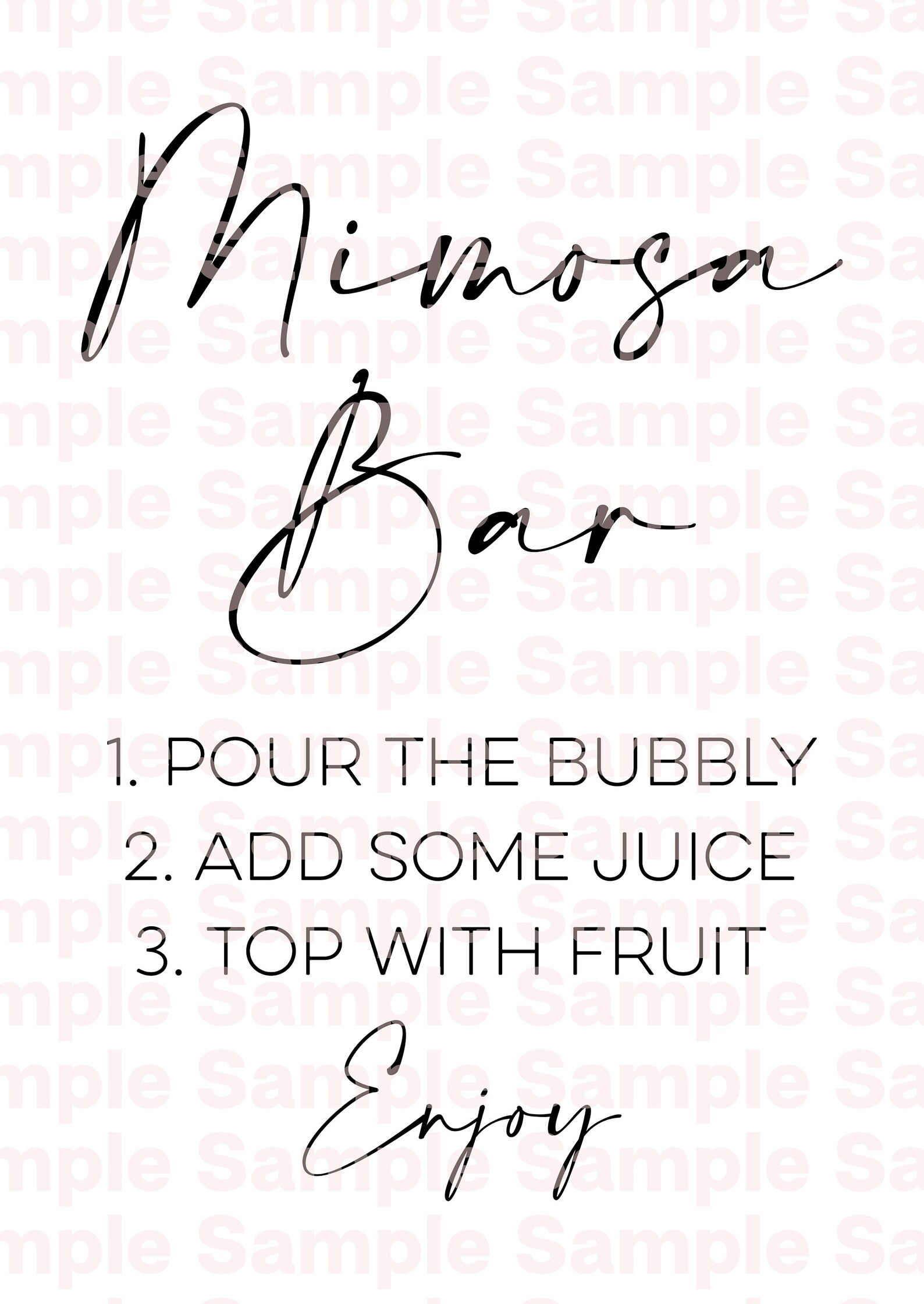 Printable Mimosa Bar Sign // PNG/SVG Cutting File // PDF - Etsy India