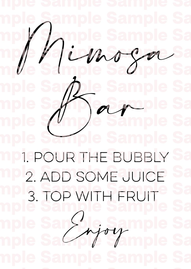 Printable Mimosa Bar Sign // PNG/SVG Cutting File // PDF - Etsy India
