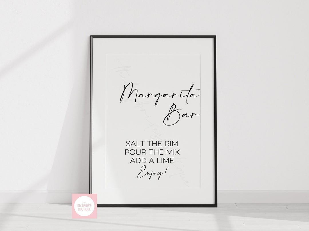 Printable 'margarita Bar' Wedding Sign // Bar Etsy
