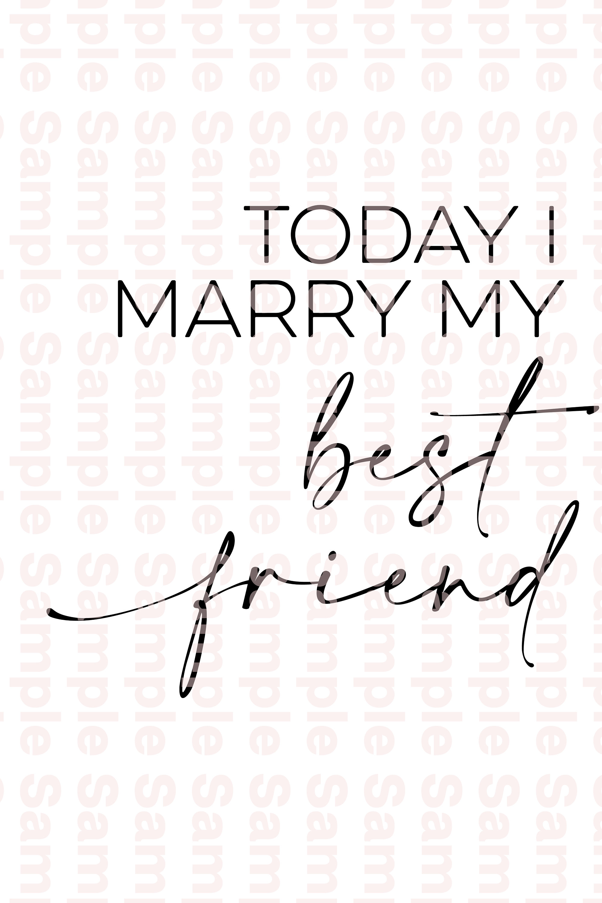 Printable Today I Marry My Best Friend Wedding Sign // Etsy UK