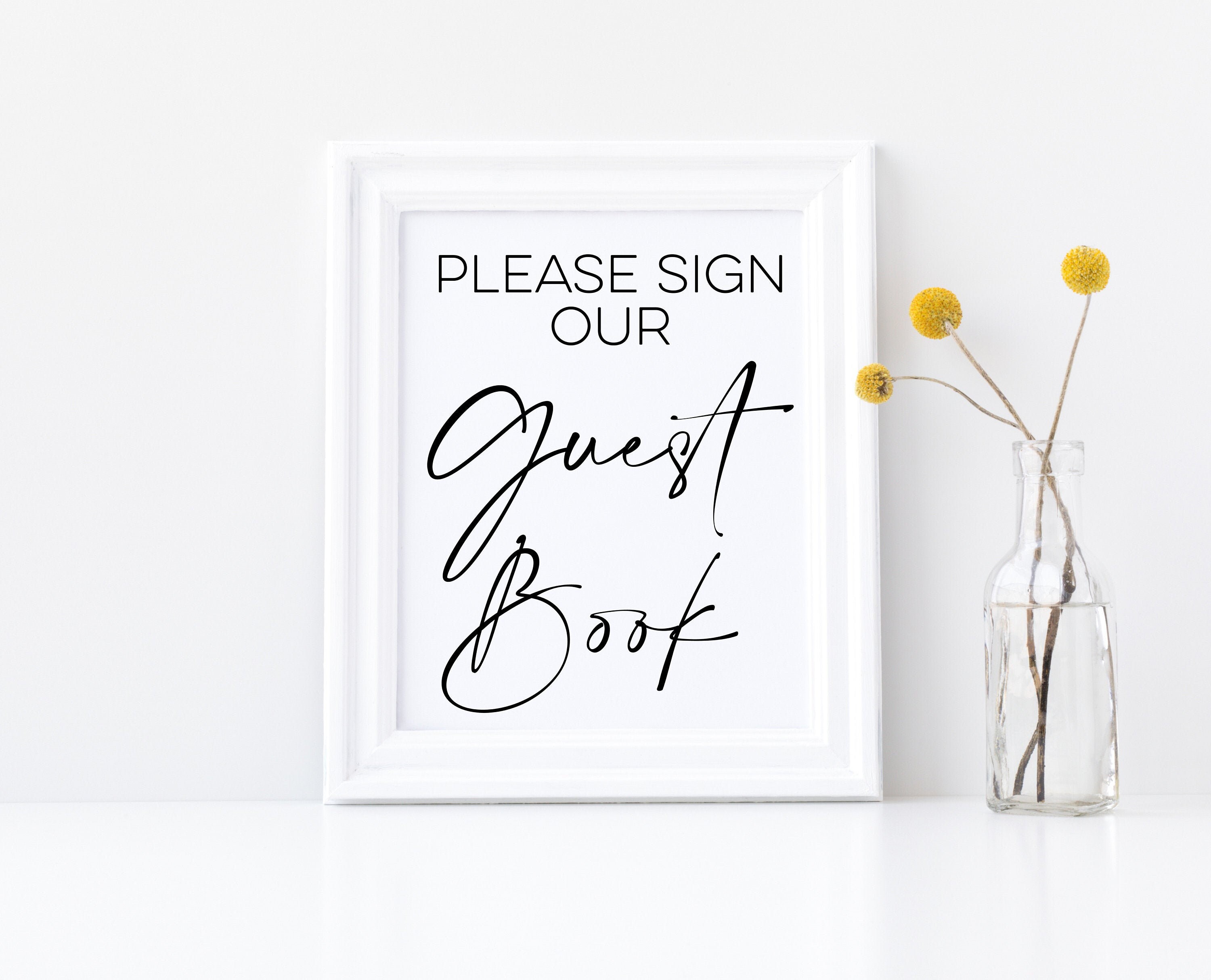 Printable 'Please Sign our Guest Book' Wedding Sign | Etsy