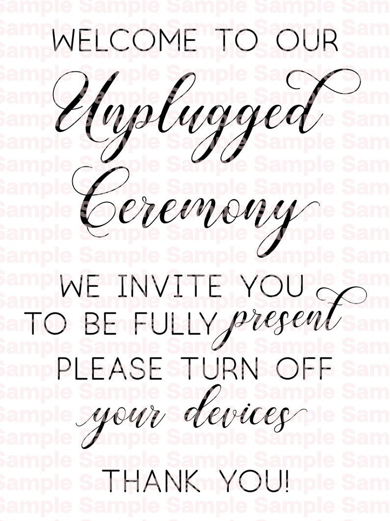 printable unplugged ceremony printable unplugged ceremony