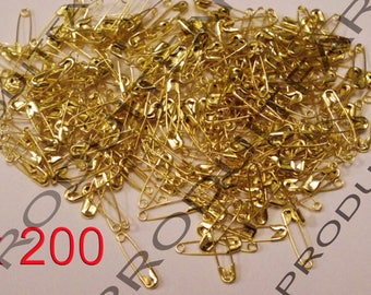 Set of 200 Mini Pins of Nannies In Golden Metal 19 x 5 mm.