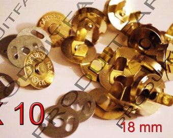 Magnetic Button Press Clasp Snaps by 10 Bags Coat Wallet Gold 18 mm