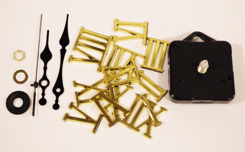 Mécanisme Canon Long 18.5 mm + Chiifre Romain Aiguilles Pendule Horloge Cadran