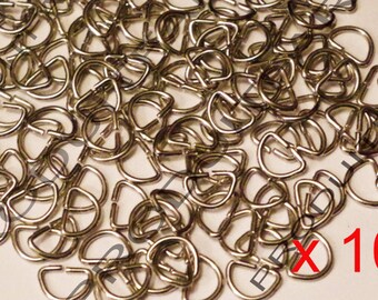 100 Rings Rings For Strap Strap Shoulder strap Metal Chrome 13*9 mm