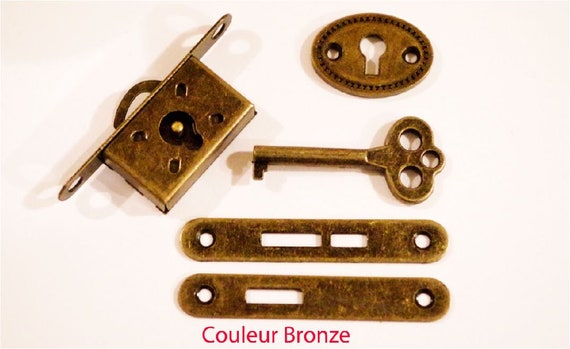 Serrure , à encaster , Boite à Bijoux , Coffre , Coffret Bois Petit Format  Bronze , Or , Ou Argenté aux Choix -  Canada