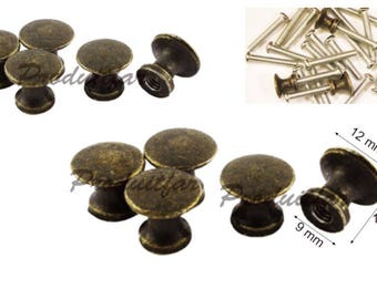 Set of 10 Handle Button Color Bronze Classification Drawer Furniture Trade Locker 12 mm