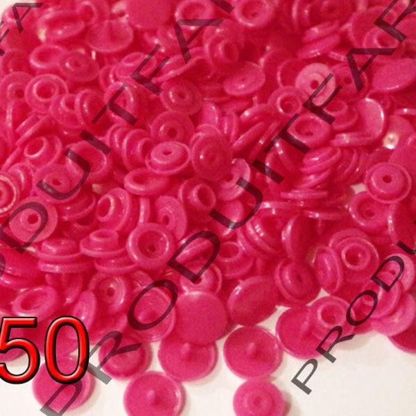 Lot de 50 Bouton pression résine  Kam T5 couleur Rose  12 mm