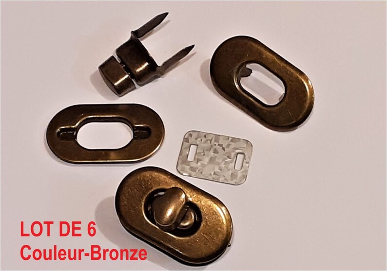 set of 6 Satchel Clasps, Turnstile, Locked, Bag, Briefcase, Bronze swivel for handbag Satchel pouch kit image 1