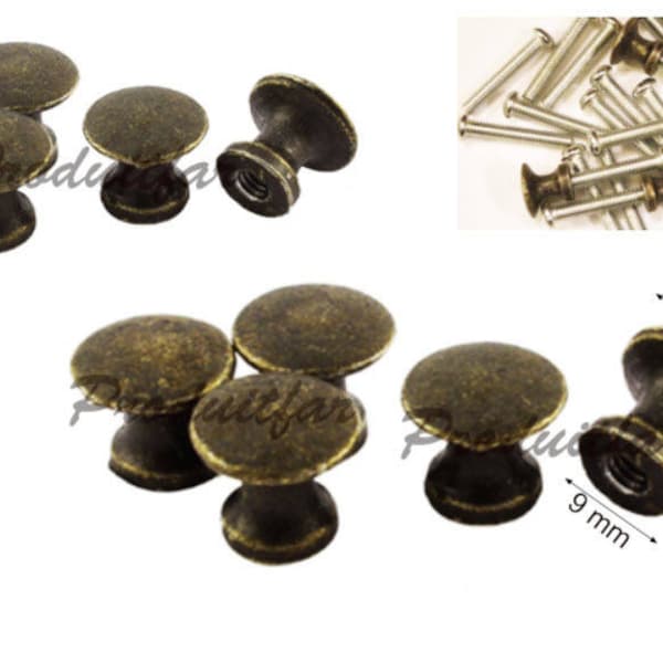 Lot de 6 Poignée Bouton Couleur Bronze Classement Tiroir Meuble de Métier Casier 12 mm