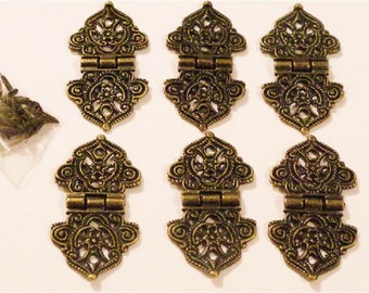 Lot 6 Charnières Style Ancien  Vis incluses 54x24 mm