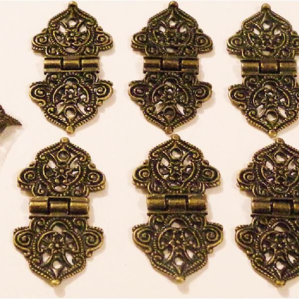 Lot 6 Charnières Style Ancien  Vis incluses 54x24 mm