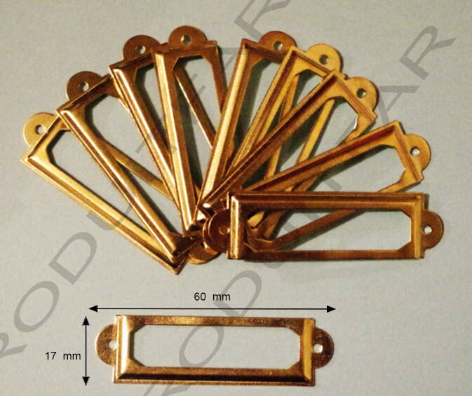 Lot de 10 Porte Etiquette Couleur Or Classement Tiroir Meuble Métier Casier 6017