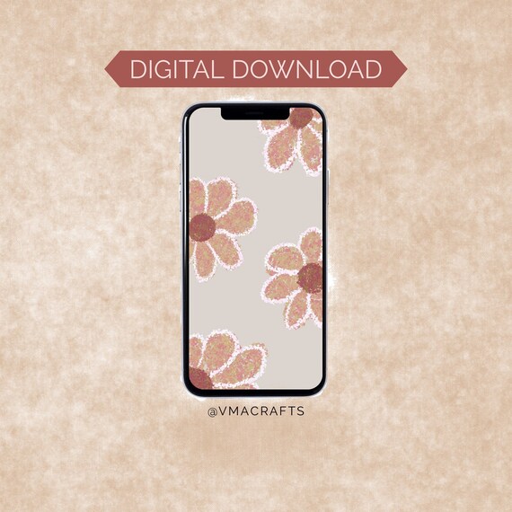 Flow Fall Flower Modern Iphone Wallpaper Instant Download Etsy New Zealand