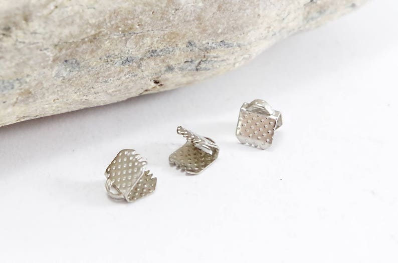 width 6 mm dark silver tone tips 100 clasps claw