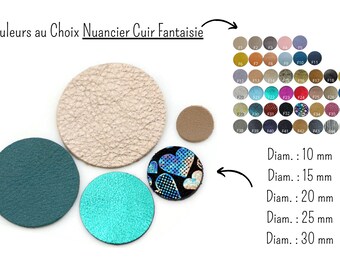 Rounds of leather - Dimensions and colors of your choice on Fancy Leather Color Chart