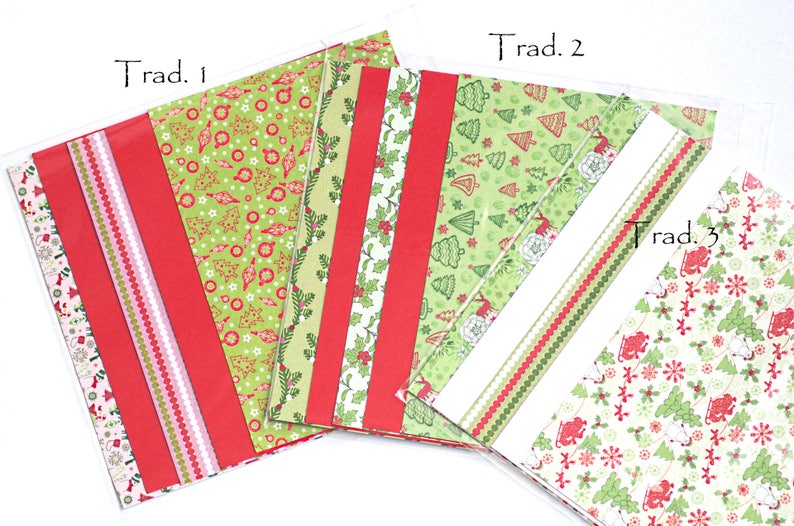 5 jolies feuilles cartonnées inspiraton Noël Format A6 10x15 cm Thème Tradition image 1