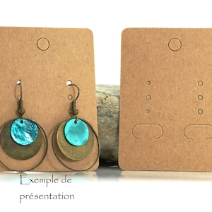 20 Cartons / Présentoir pour bijoux - 6.7 x 5 cm - Carton Kraft Marron