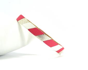 DIY - Kit Bracelet "Diamond Square" - Kit pour la réalisation d'un bracelet Jonc en Cuir - Couleurs adaptables selon vos envies