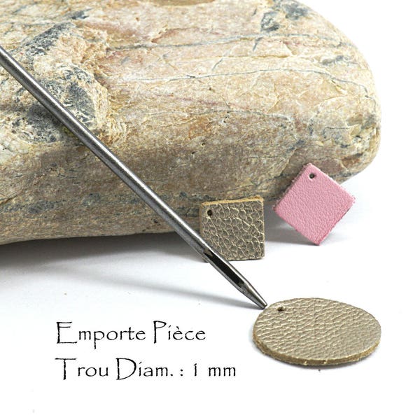 Emporte Pièce à frapper - Poinçon pour percer le cuir ou plastique - Diamètre : 1 mm