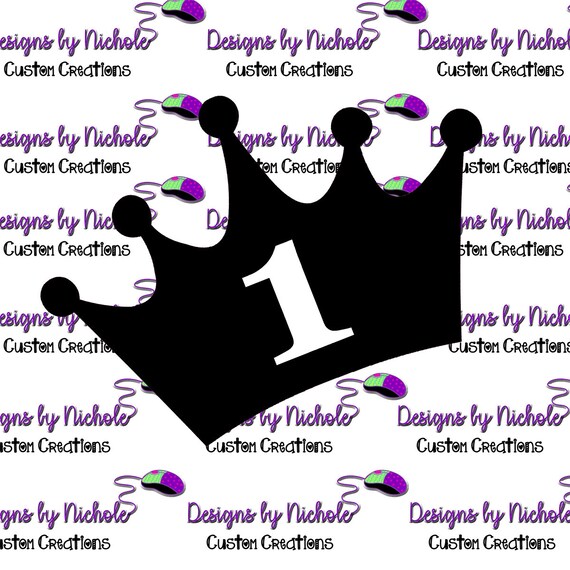 First Birthday Crown With a 1. Custom Image for Cricut Design | Etsy