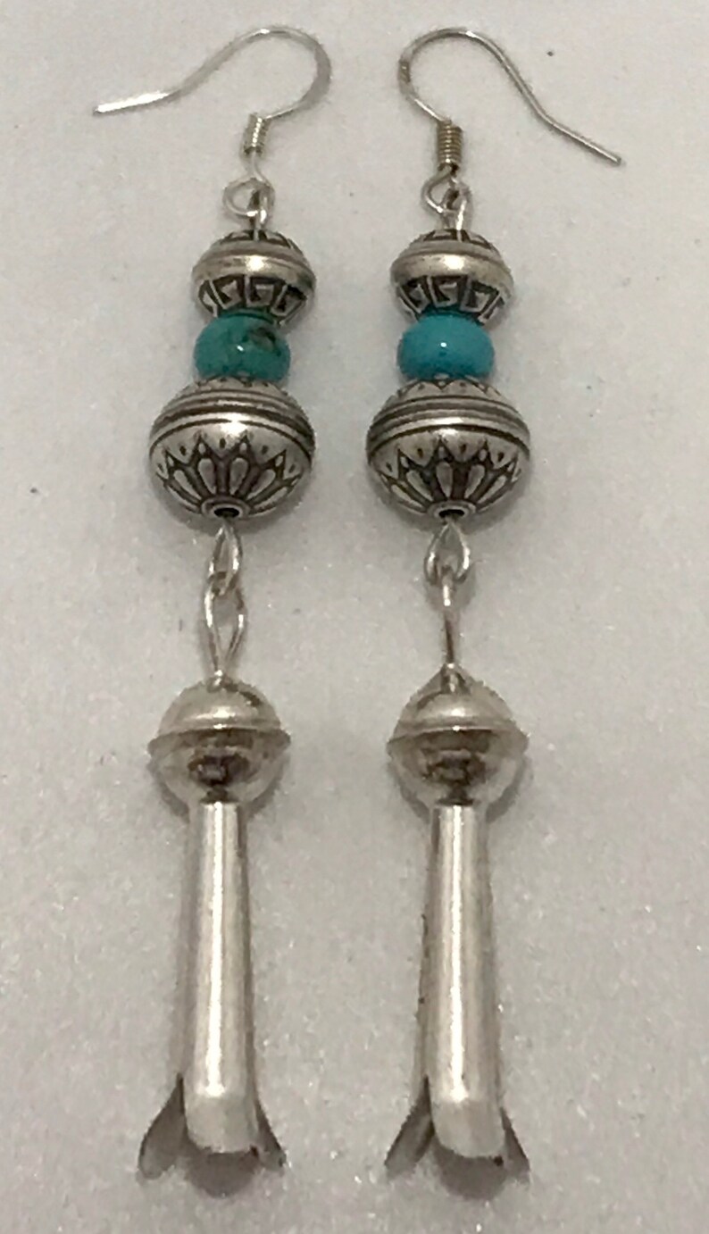 Sterling Silver Squash Blossom Earrings Etsy