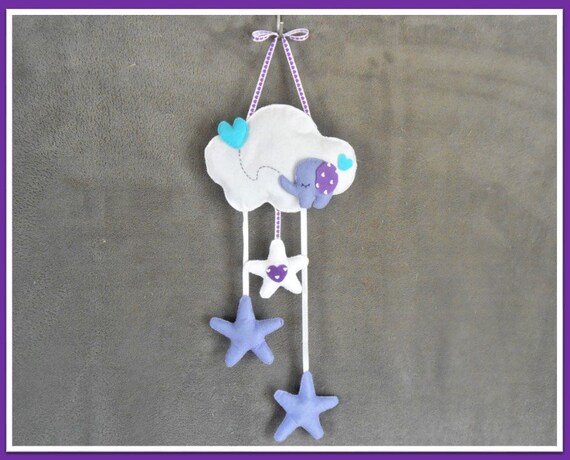 Mobile Suspension Nuage Etoiles Et Elephant Decoration Chambre Etsy France
