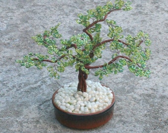 Decorative tree made from seed beads