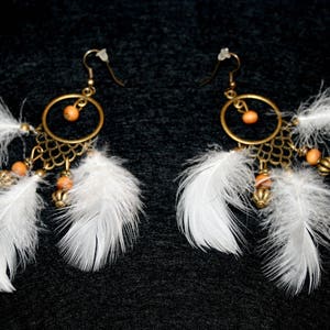 Indian style feather earrings image 2