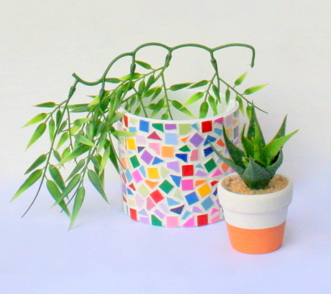 Pot en Terre Cuite Mosaïque Multicolore