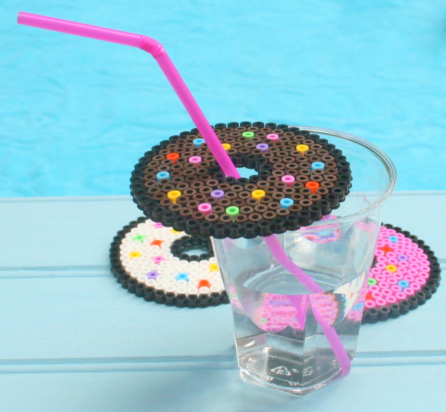 Couvercles Décoratifs Donuts en Perles Hama Lot de 3