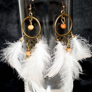 Indian style feather earrings image 1