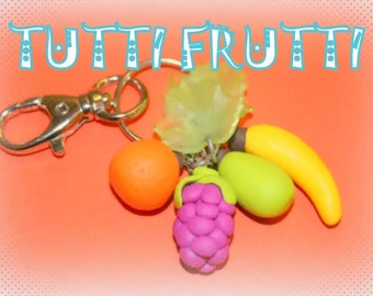 Porte-clés ou bijou de sac tutti frutti