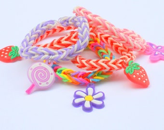 Bracelets enfant rainbow loom Lot de 5